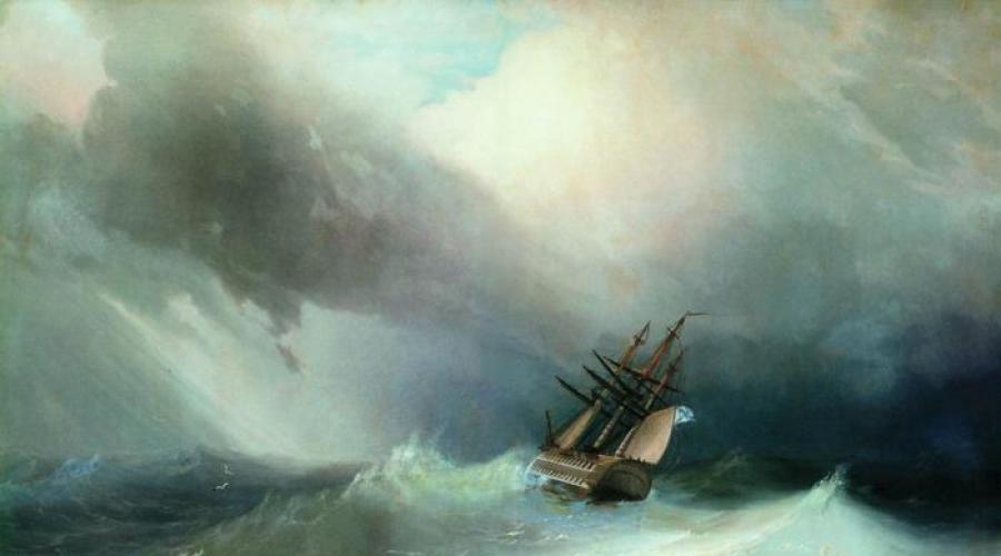 Сочинение по картине Айвазовского «Девятый вал. Пишем сочинение по картине «Буря» (Айвазовский) д