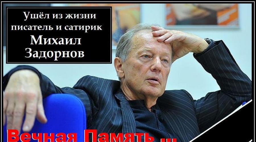 मिखाइल ज़ादोर्नोव की मृत्यु हो गई, हाल के दिनों में स्वास्थ्य की स्थिति, कैंसर, नवीनतम समाचार।  मिखाइल जादोर्नोव रूसी कॉमेडियन की बीमारी लाइलाज निकली