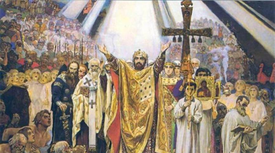 Principe durante il quale si è verificato il battesimo della Russia. Battesimo di Rus Prince Vladimir come fenomeno dell'antica storia russa