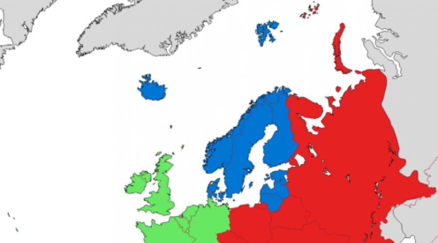 Južná Európa na hraničnej mape sveta. Mapa Európy
