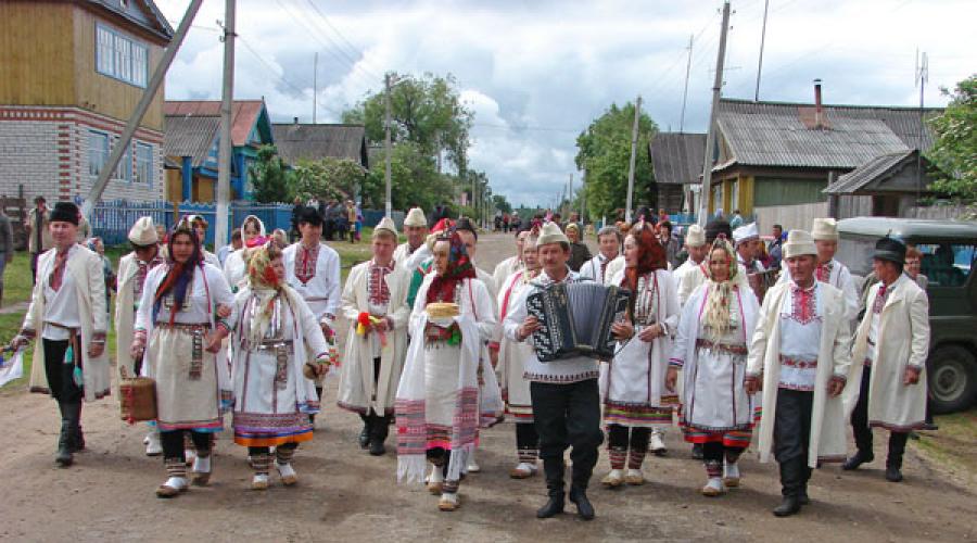 Ludy zamieszkujące region Wołgi.  Tradycyjne stroje ludów regionu Wołgi