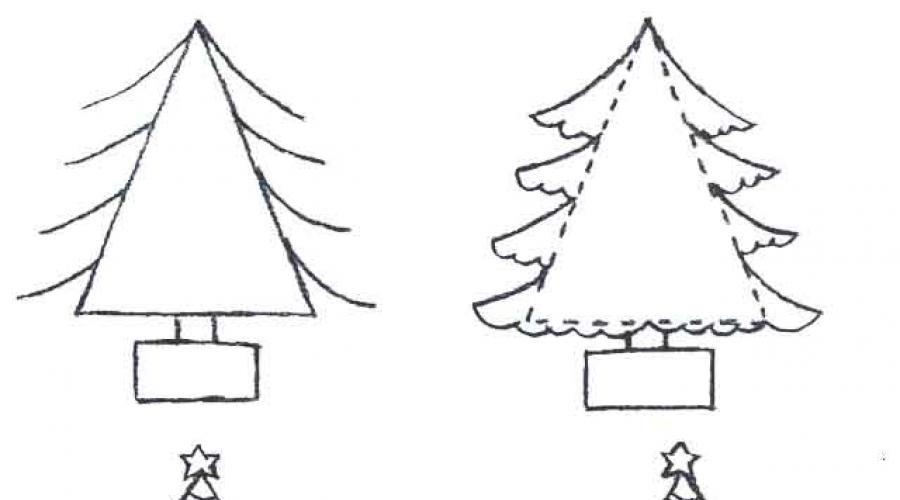 Come Disegnare Un Albero Di Natale Con Una Matita Passo Dopo Passo Per I Bambini Dalle Cellule Come Disegnare Un Abete Rosso Con Una Matita Poco A Poco Come Disegnare Un Albero