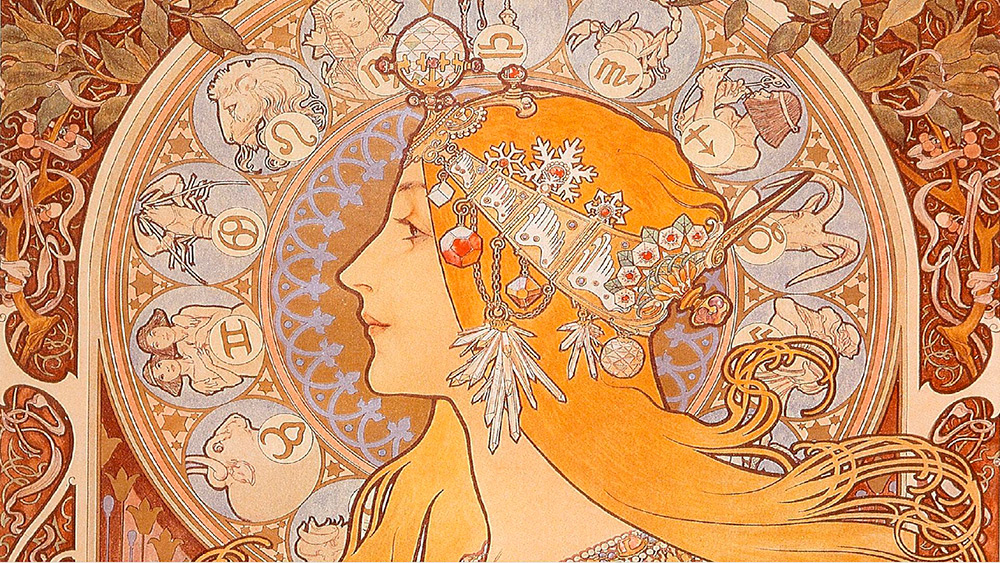 Small Alphonse Mucha Art Nouveau Art Reproduction Morning Star Print Picture NEW