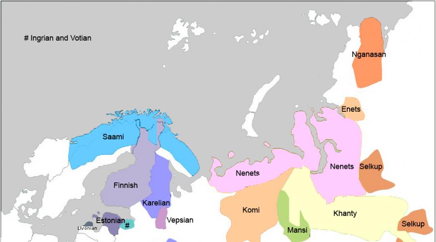 Quali tribù appartengono ai finno-ugici.  Quali popoli appartengono al gruppo ugro-finnico