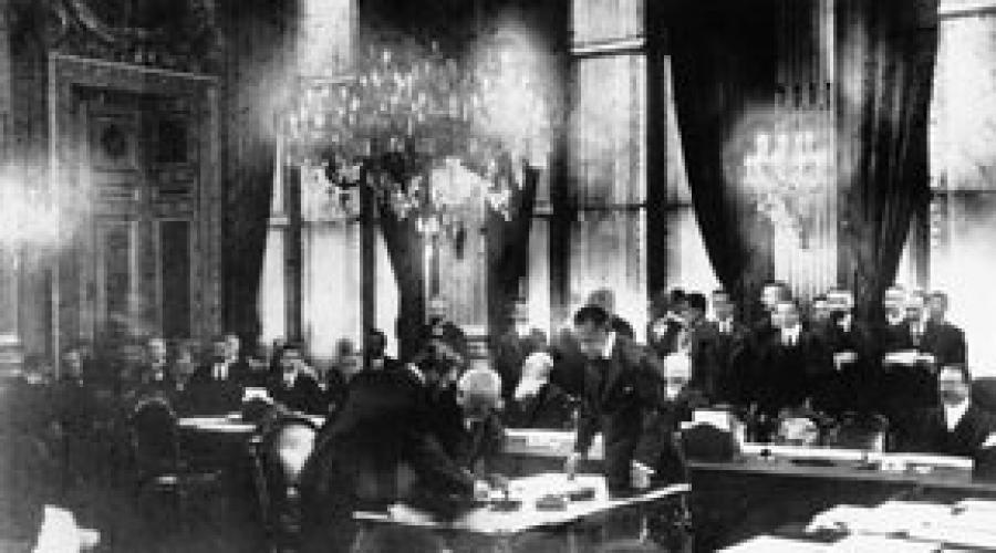 Traktat wersalski.  Dlaczego Traktat Wersalski był głównym błędem aliantów?  Konsekwencje wobec Rosji