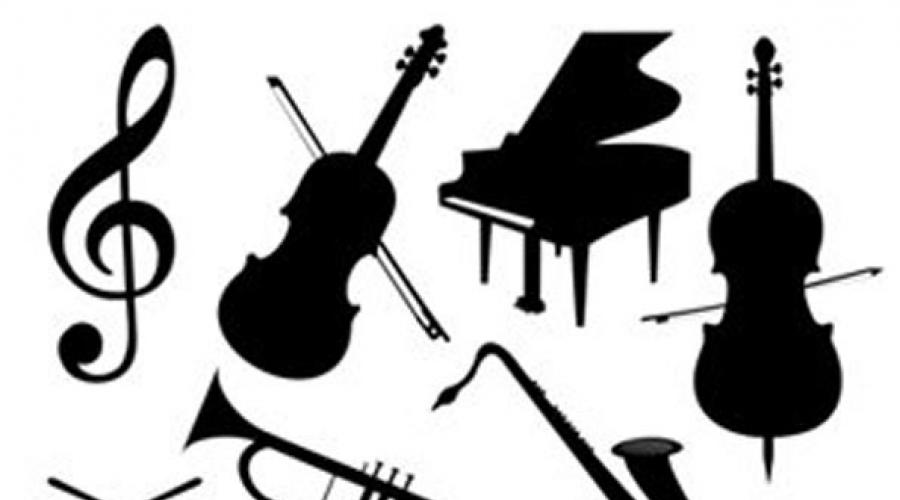 Disegniamo strumenti musicali all'asilo.  Quali tipi di strumenti musicali esistono?  (foto, nomi)