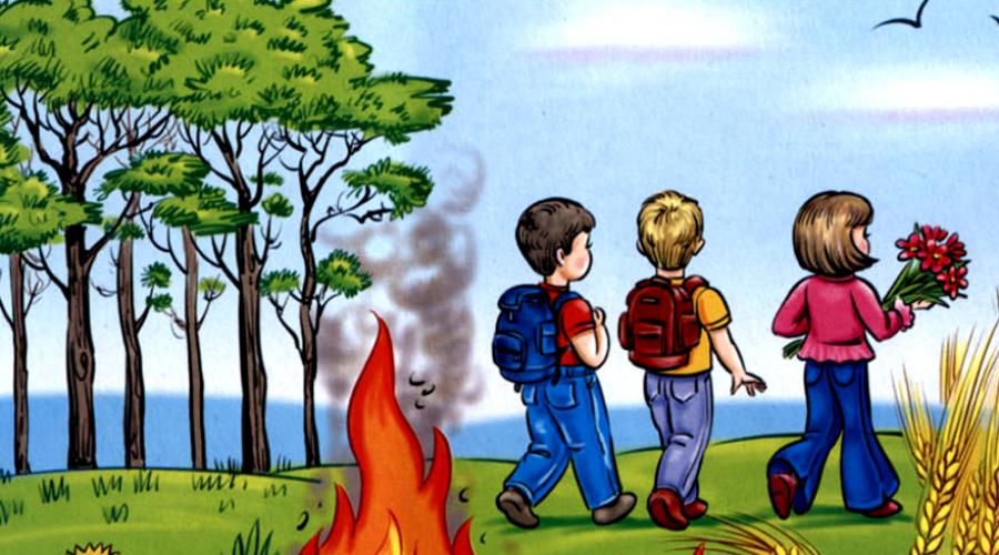 Quatrain on the theme of a match and fire.  Fire safety for kids