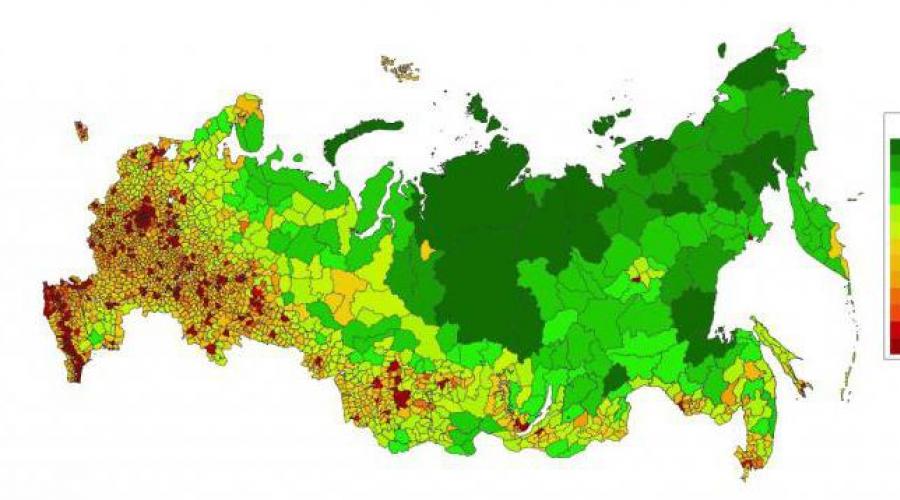 Rossiya Federatsiyasining aholisidagi eng katta mavzular. Rossiya hududlari va uning dinamikasi