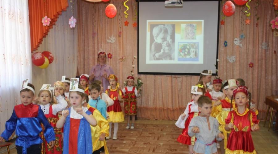 Scenario di intrattenimento per bambini del gruppo preparatorio dedicato al giorno della scrittura slava. Scenario Holding Holiday.