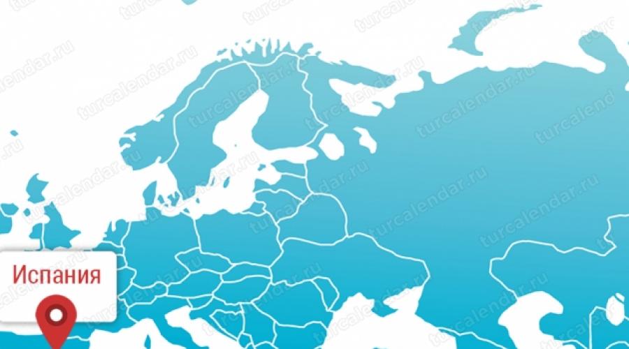 Spagna sulla mappa dell'europa in russo.  La Spagna sulla scena mondiale moderna