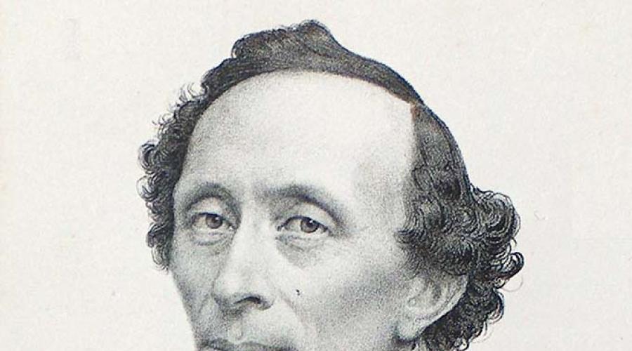 Riassunto della biografia di Hans Christian Andersen.  Andersen