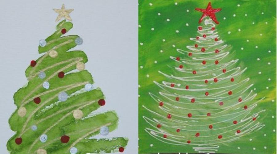 Quali alberi di Natale puoi disegnare un'immagine.  Come disegnare un albero di Natale